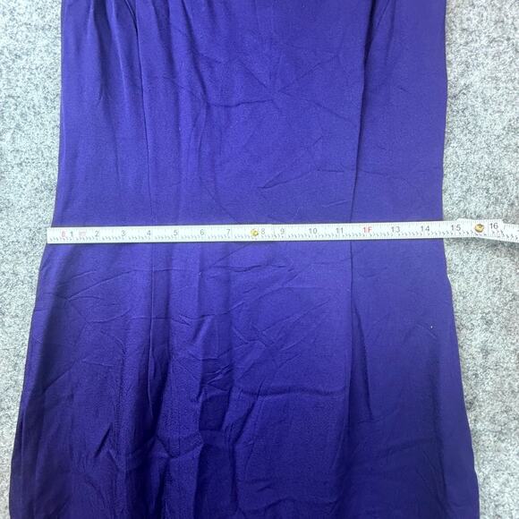 Vintage Scott McClintock Maxi Dress Women 12 Blue Evening 90s Elegant Minimalist - Picture 3 of 5